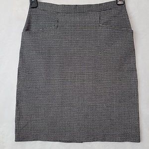 VTG Jamie Z Women's Micro Plaid Pencil Skirt Size 6 (Medium) Pockets Black
